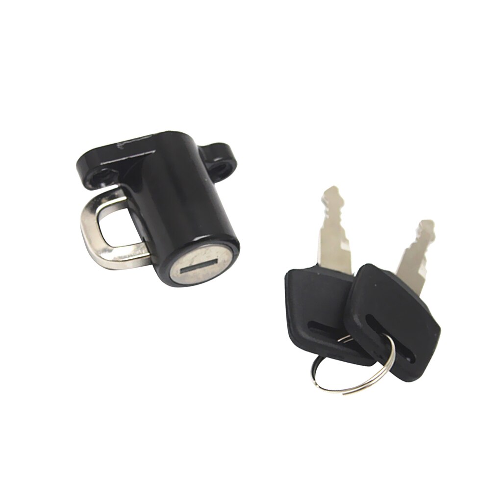 Universal Motor Bike Helmet Lock Hanger Hook with 2 Keys Black