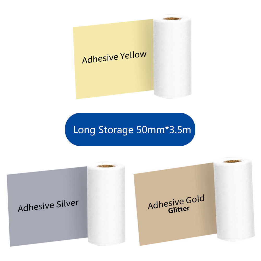 Papier termiczny Phomemo kartki samoprzylepne kolorowa naklejka na M02/M02S/M02Pro etykieta samoprzylepna rolki szerokość 50/53mm naklejka termiczna papier: 3 Rolls Sticker S12