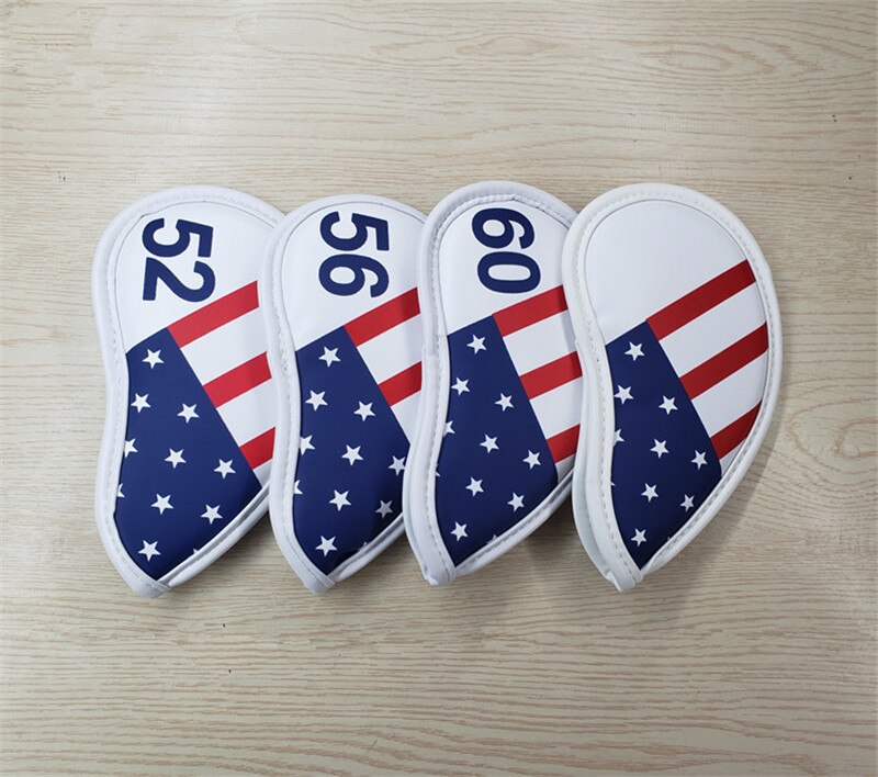 USA Stars Golf Club Head Cover For Driver Fairway Woods #3 #5 Hybrid UT Irons Putter Complete Set PU Golf Headcovers
