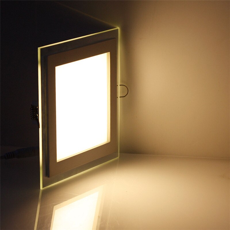 3 farveskift 6w 9w 12w 18w led panel downlight firkantet glas dæksel lys højt lyse loft forsænkede lamper  ac85-265 +  driver