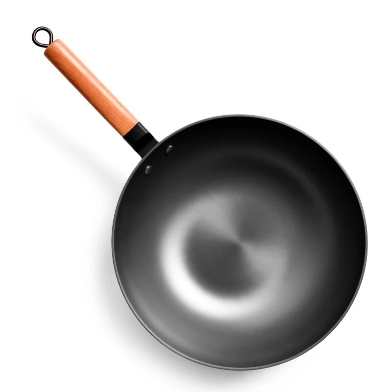 Non Stick Wok Chines Originele Gourmet Steelpan Koekenpan Gietijzeren Wok Chino Kookpot Gas Poele Cuisine Keuken Kookgerei