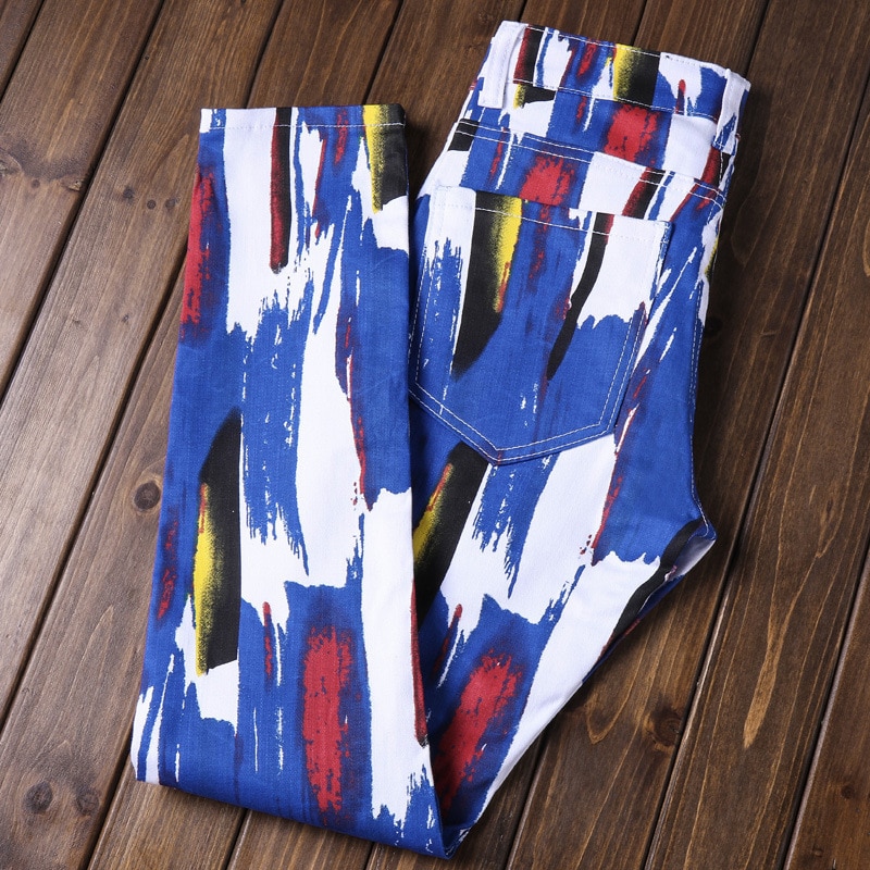 Herrjeans skinny casual jeans män byxa bootcut jeans för män hip hop jeans män herr byxor tryck herr byxor