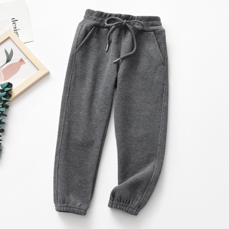 2022 Lente En Herfst Kinderen Leisure Sport Broek: Donkergrijs