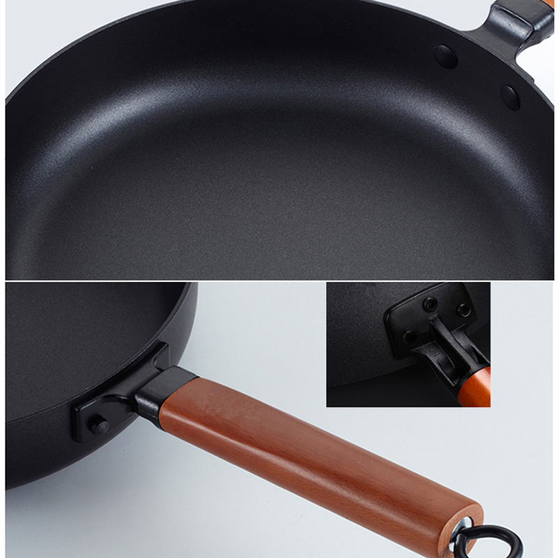 Gietijzeren Pot Vintage Gesmeed Chinese Wok non-stick Koekenpan Thuis 26CM Keuken Wok Kookpot voor inductie Fornuis Gasfornuis