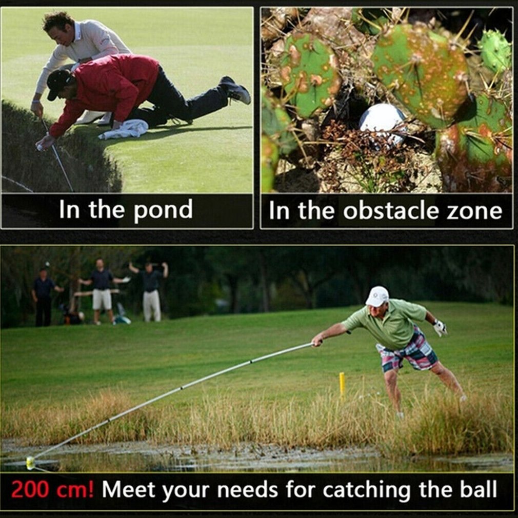 Telescopic Golf Ball Catcher Retractable Golf Ball Catcher Automatic Lock Scoop Catcher Golf Pickup Tool