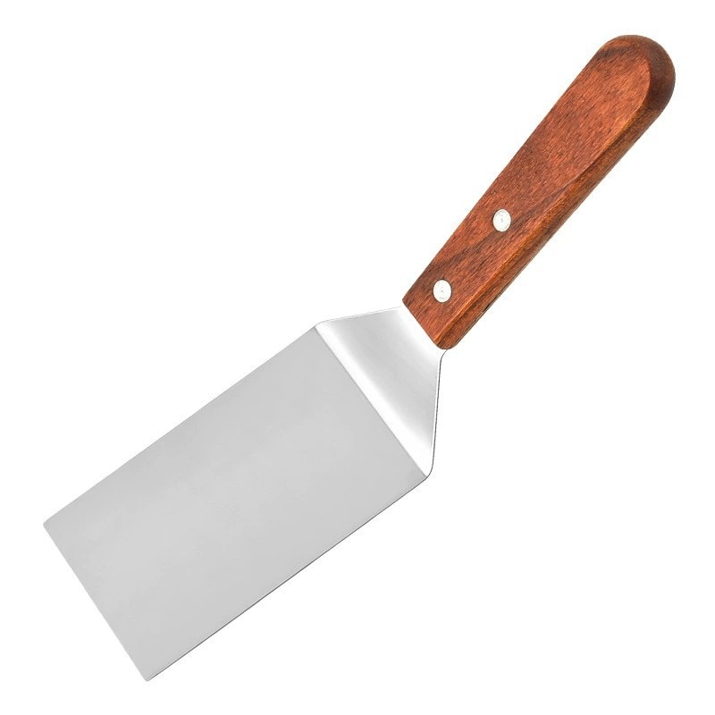 1pc Edelstahl Holzgriff Bratschaufel Kochs chaufel Pfannkuchen Schaufel Küchen werkzeuge Küche Gör Steak Spatel: Ursprünglich Titel