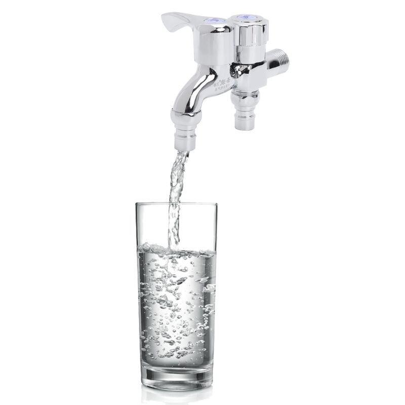 Multifunctionele wasmachinekraan dubbele uitlaat dubbele aansluiting waterkraan