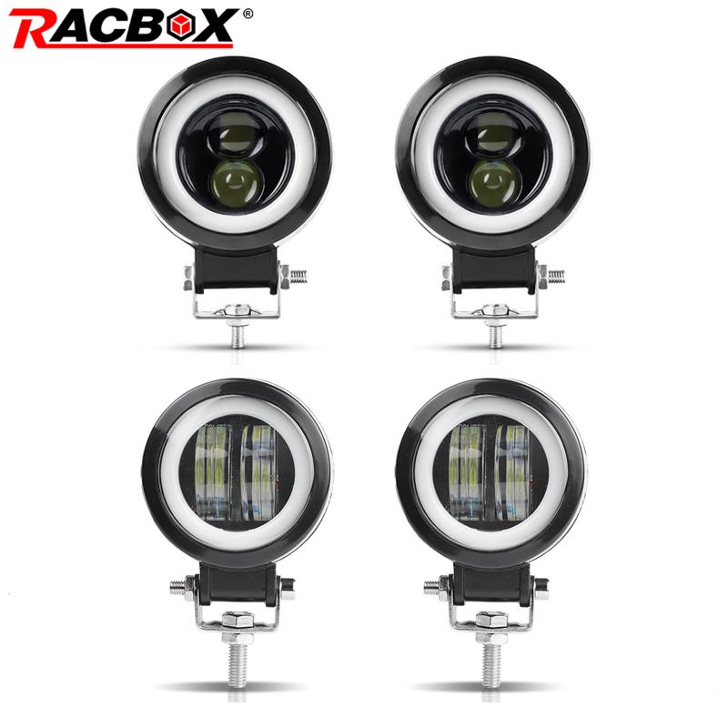 Ronde Halo Led Head Spot Light 3 Inch Motorcycle Spotlight 12/24 V Voor Scooter Bobber Chopper ATV dagrijverlichting Hi/Lo Beam