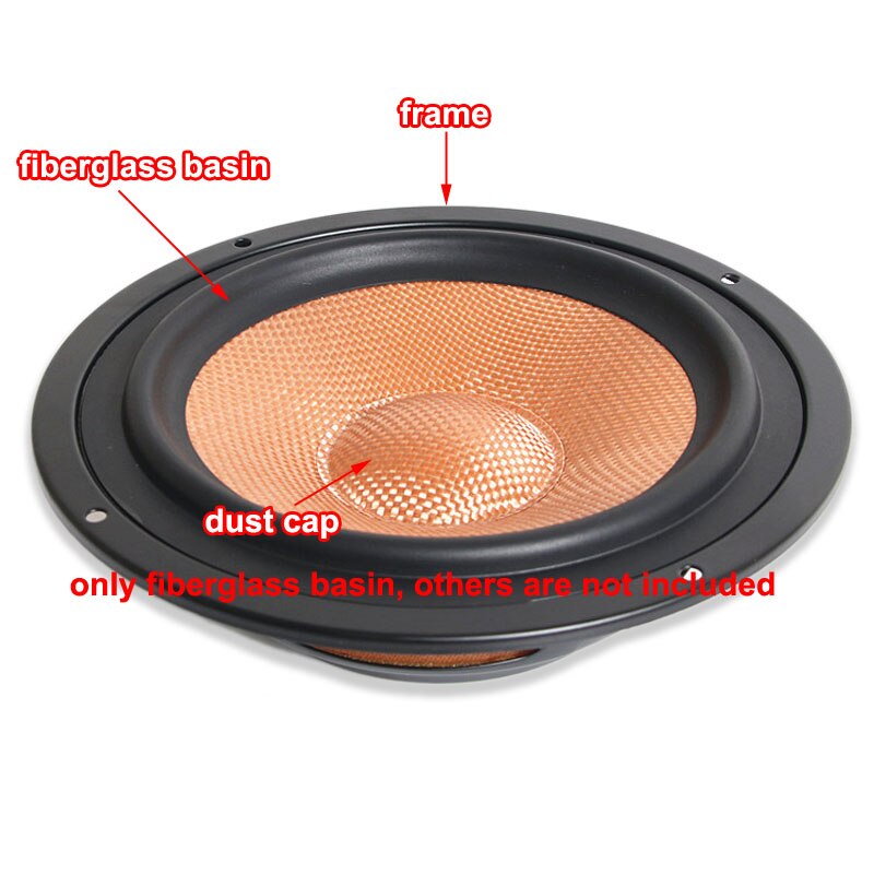 Cono para altavoz de 5/6,5 pulgadas con tapa antipolvo, cuenco de papel, Woofer, fibra de vidrio, tambor de lavabo, Trumper, piezas de reparación de graves, núcleo de 26,5mm