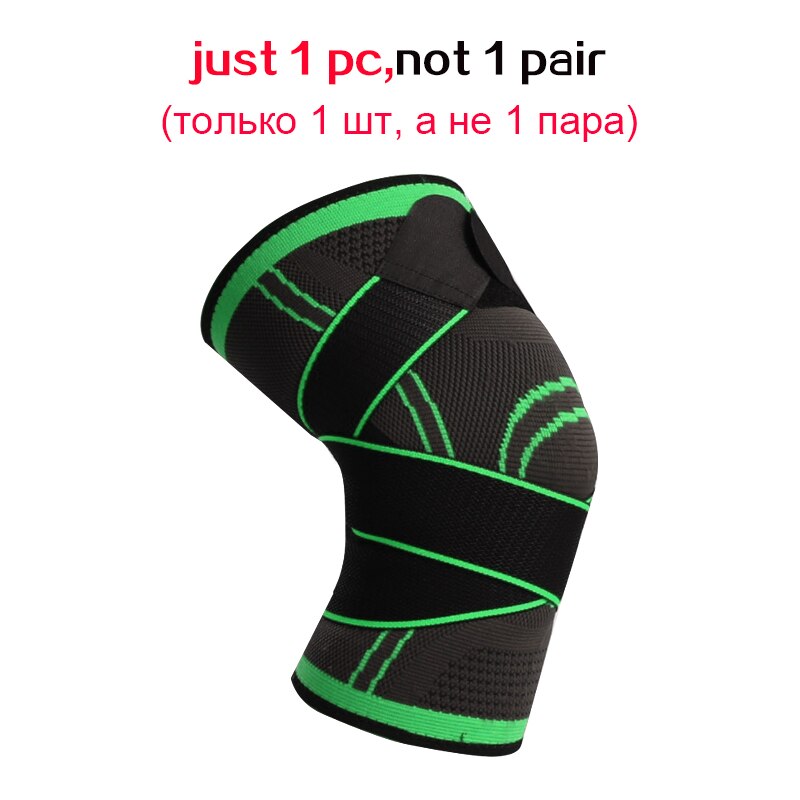 Pressurized Elastic Knee Pads for Joints Support Protection Outdoor Fitness Sport Basketball Cycling Knee Protector Brace Pads: Green / S