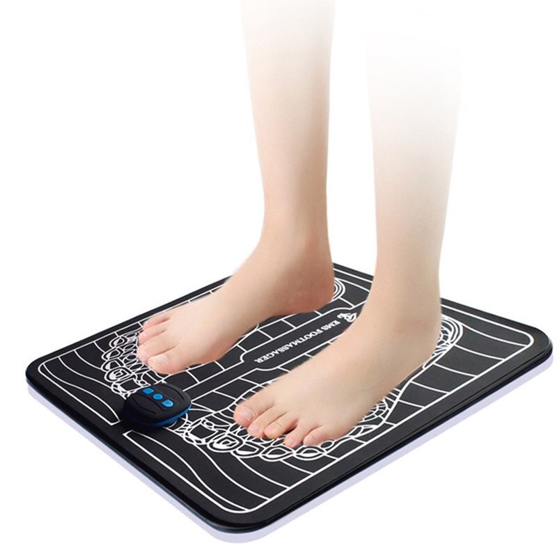 9 niveau ems elektrisk fodmassager pad muskelstimulator måtte forbedre blodcirkulationen fødder slappe af lindre smerter