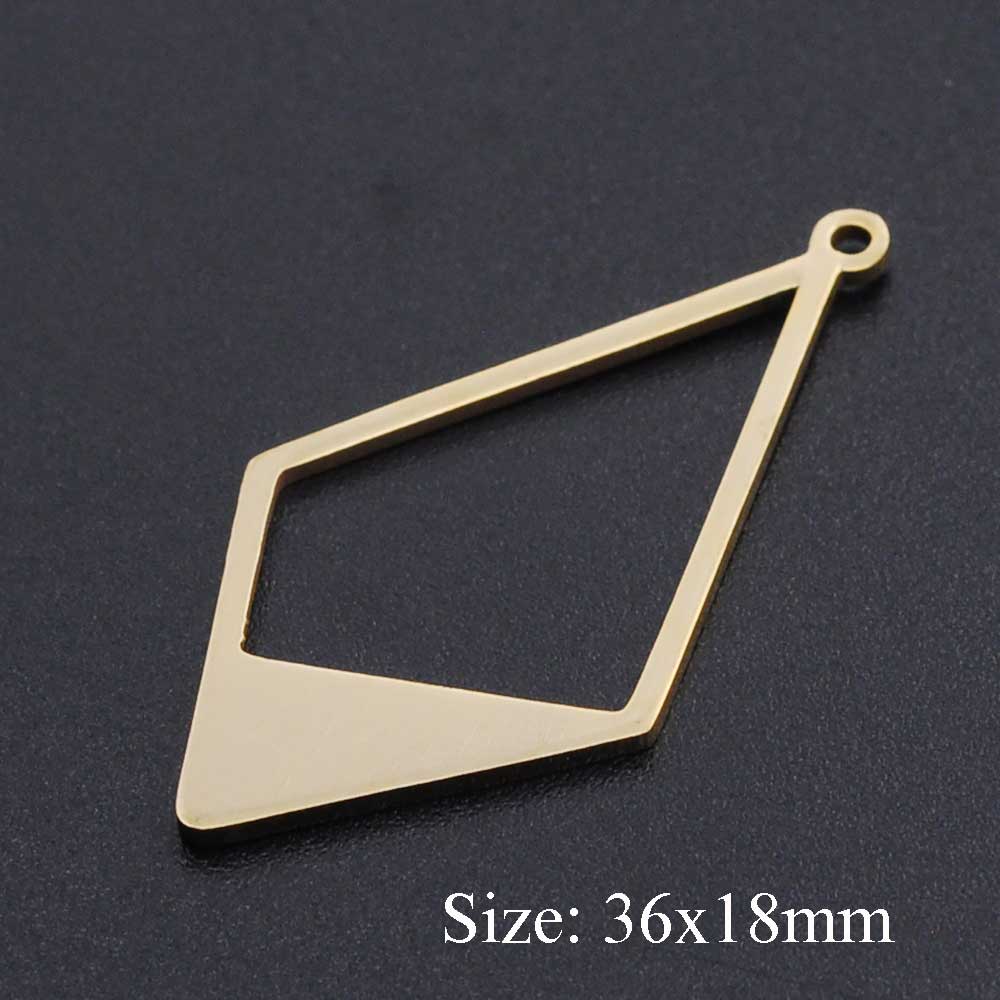 5pcs/lot 100% Stainless Steel Geometry Charms Pendants DIY Necklace Bracelet Making Charms Top