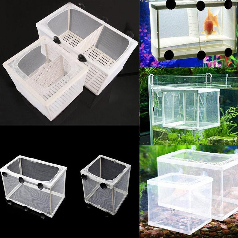 Aquarium Zucht Züchter Box Aquarium Inkubator Box Baby Fisch Isolation Net Brüterei Hängen Mesh Box Aquarium Zubehör