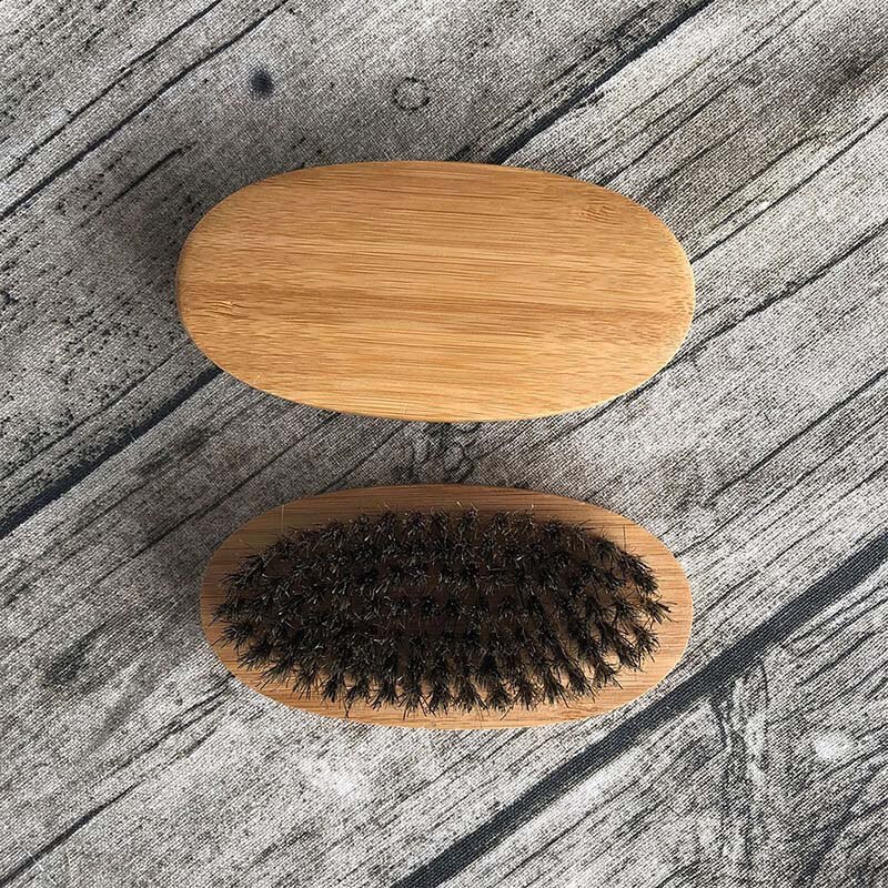 1 stk mænd skæg børste naturlig ornebørste barbering kam ansigtsmassage håndlavet gul overskæg børste skønhedspleje