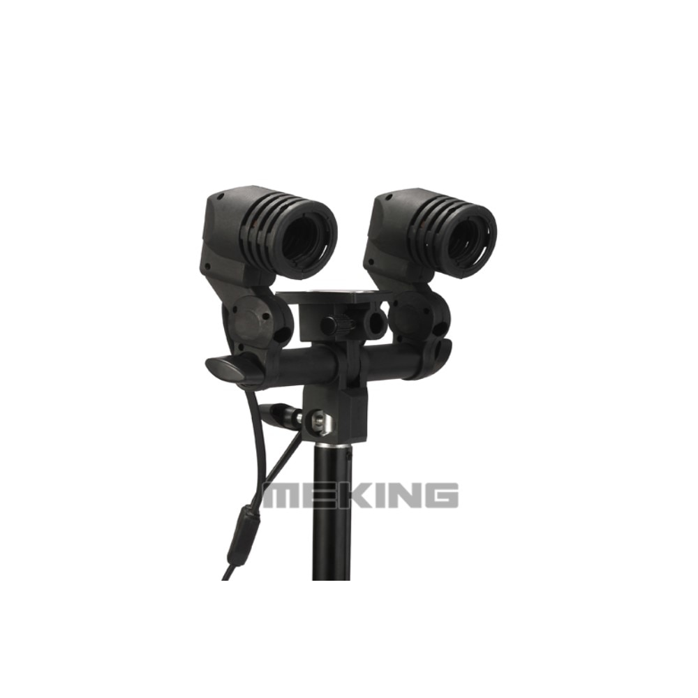 Dubbele kop fotografie studiolamp fitting fotoverlichting  e27 fitting lamphouder flitser paraplu beugel
