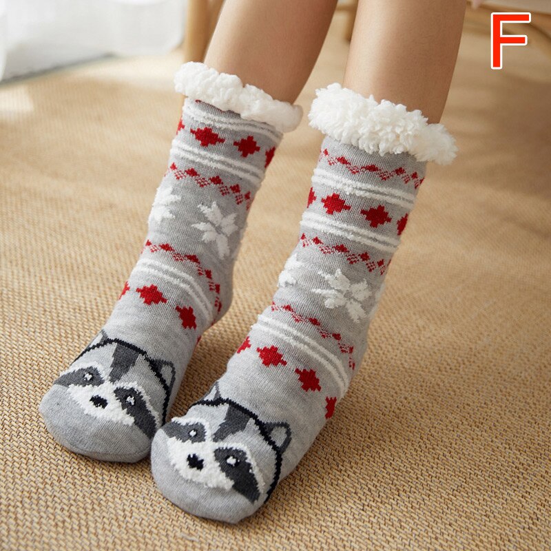 Women Extra-warm Fleece Indoor Socks Warm Feet Stretchy for Winter Home Christmas LDF668: f