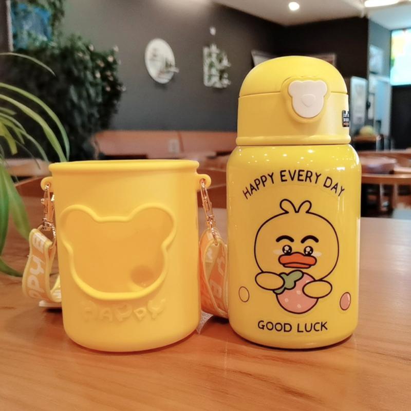 450ml Isolierte Tasse Mit Aufkleber Sicher Hygienisch Picknick Ich bin Freien freundlicher Studenten Sicherheit Sperren Doppel Schicht Vakuum Nette: 01