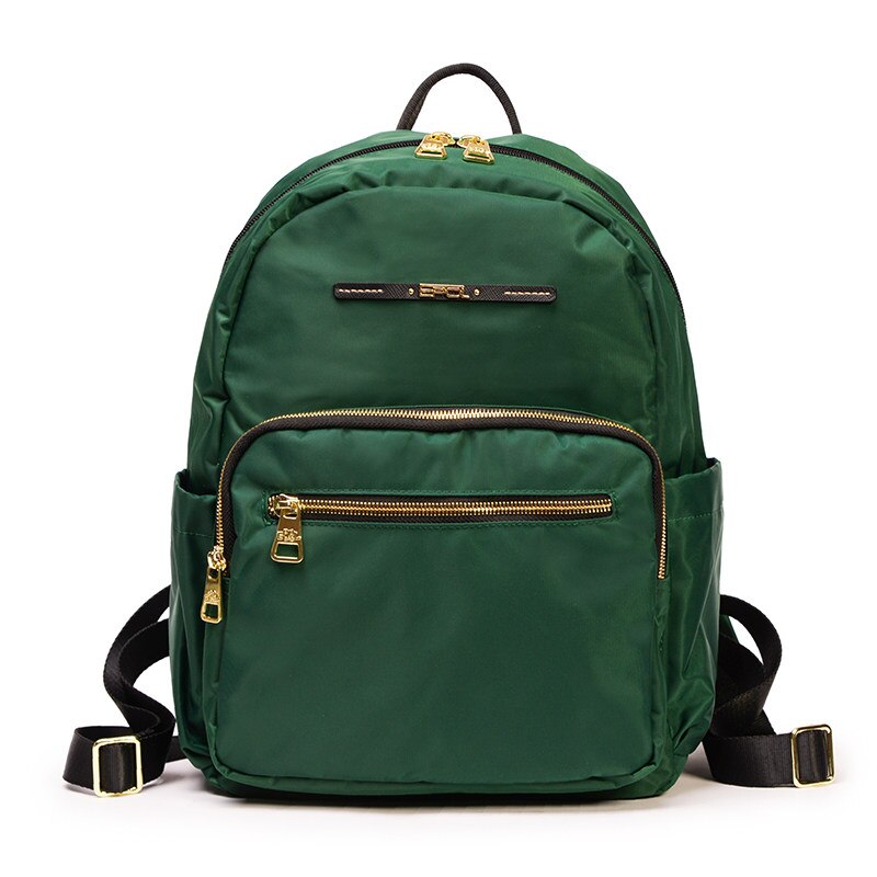 EPOL Women Backpack Waterproof Oxford Solid Multi-pocket Travel Zipper Mochila Feminina Sac A Dos School Bags: Green