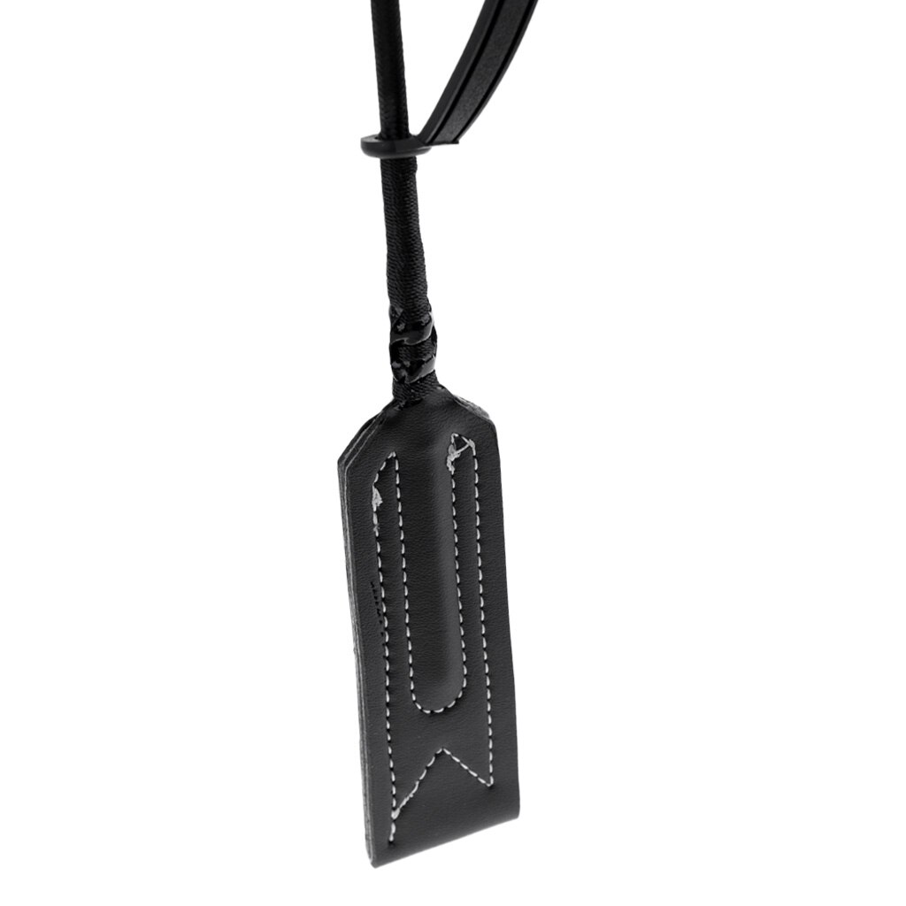 Riding Crop with Leather Slapper and Fiberglass Shaft - Durable and Nonslip - Black Equestrian Jump Bat 25"