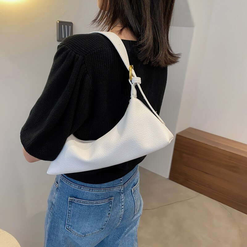 Tekstura torba damska lato 2021 nowa moda koreańnarty styl jedno ramię torba strąk pachami prosty jednolity kolor torba
