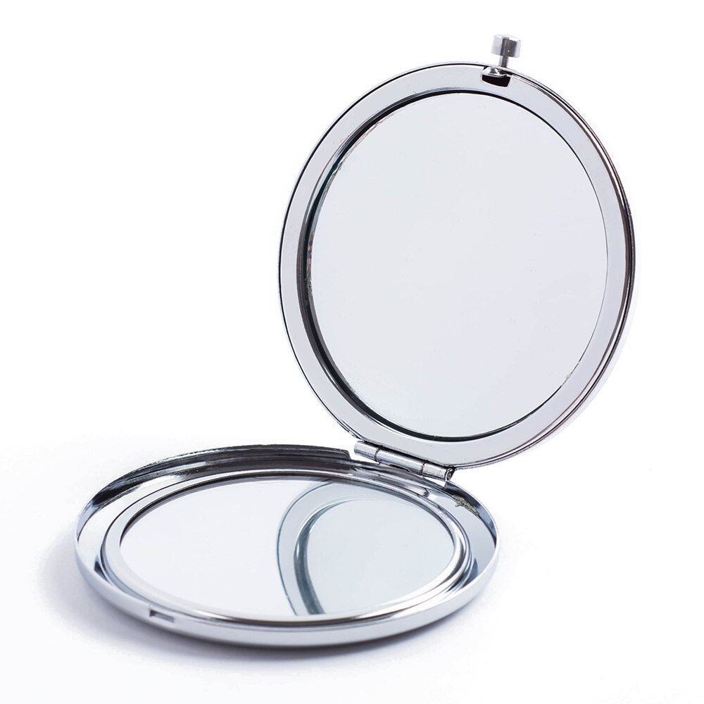 5Kits 57.1mm Blank Round Metal Compact Mirror Makeup Cases 3 Colour DIY Mirror: silver