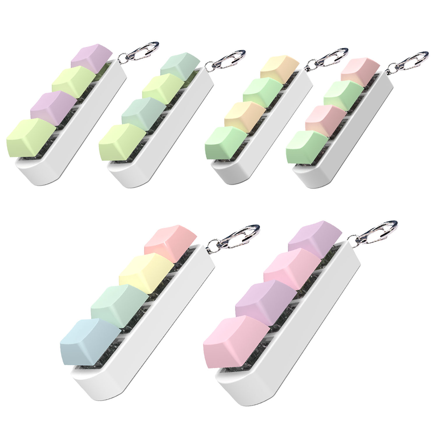 4Keys Mechanical Keyboard Axis Tester Finger Calming Keyborad Button DIY Keycaps Stress Relief Toy Office Decompression Keychain
