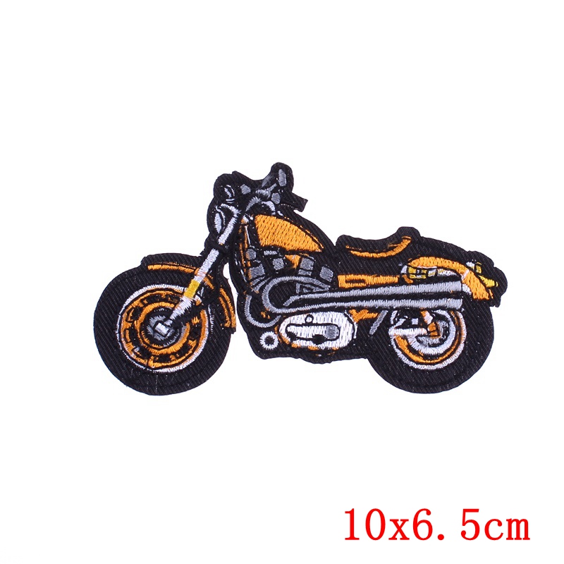 Naszywki motocyklowe kolorowe haftowane naszywki do prasowania na ubrania punkowe, męskie, do szycia kurtki motocyklowej diy: Czarny nikiel