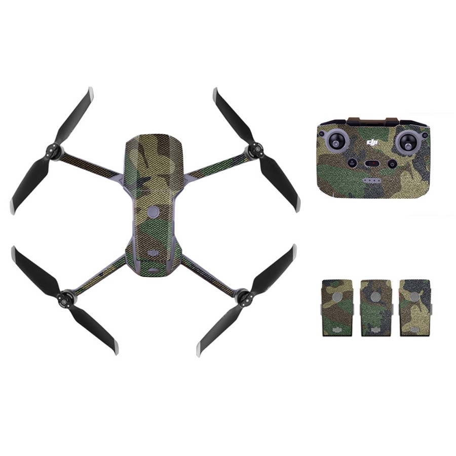 Camo Camouflage Stijl Decal Skin Sticker Voor Dji Mavic Air 2 Drone + Afstandsbediening + 3 Batterijen Bescherming Film cover