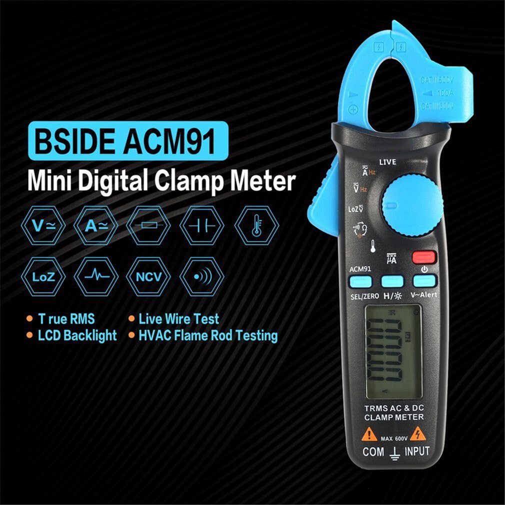 ACM91 Digital Klemme Meter True-RMS DC AC Strom 100A 1mA Genauigkeit Amperemeter Auto Palette Multimeter Voltmeter DMM Tester