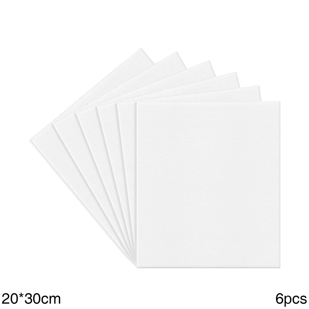 6pcs Blank Artist Canvas Framed White Paint Boards Artwork Painting Picture frame Art Painting Stretched Acrylic Board Panels: 20X30CM