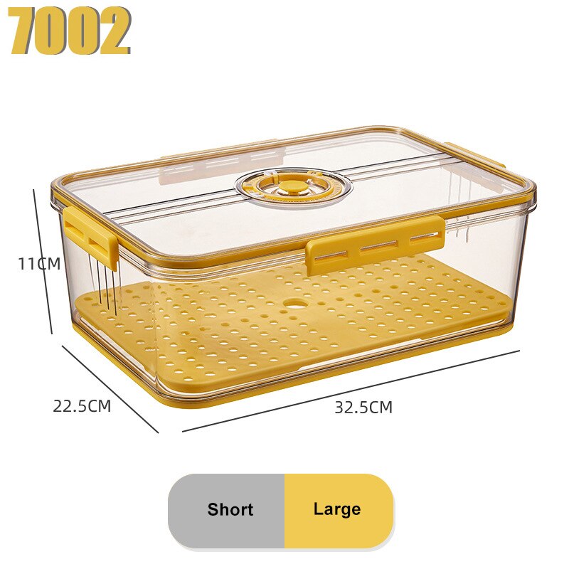 Refrigerator Storage Box Pet Plastic Transparent Thickened Frozen Drain Fresh-keeping Box Special Finishing For Refrigerator: 04