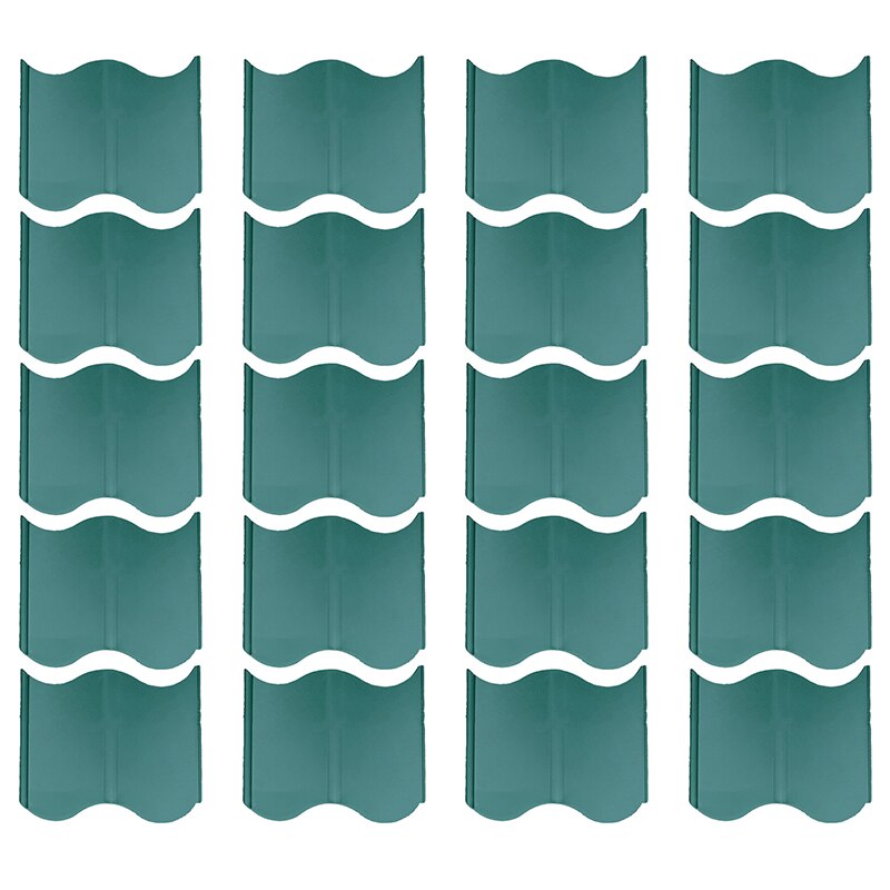 20 Pcs Plastic Garden Border Edging Fence Path Courtyard Lawn Edge Plant Panel Wall Gravel Border Fencing Set Tools Home: Green