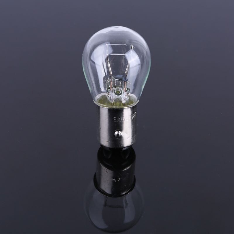 2pcs P21/5W S25 12V21/5 BAY15D Car Clear Glass Lamp Brake Tail Bulb Halogen Lamp 1XCF