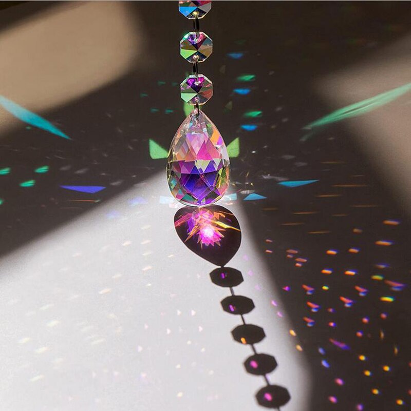 Stained Glass Window Hangings, Hummingbird Suncatchers Crystals for Windows,Clear Crystals Ball Prisms with Hummingbird Ornament