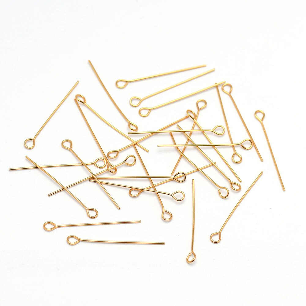 50-100pcs 23 Gauge 304 Stainless Steel Open Eyepins 20-70mm for DIY Jewelry Making