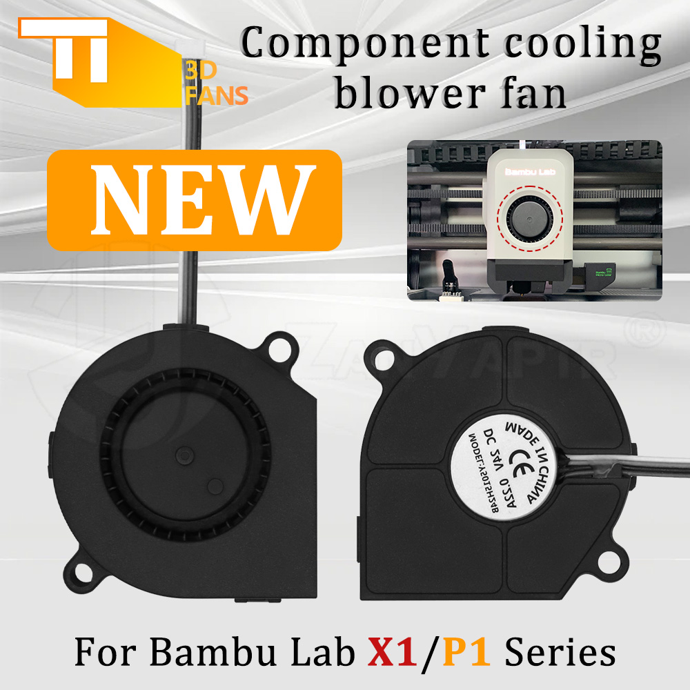Cooling Fan For Bambu Lab X1 X1C P1 P1S Front Shell Component Cooling Drum Fan Model Double Ball Bearing High Speed 5015