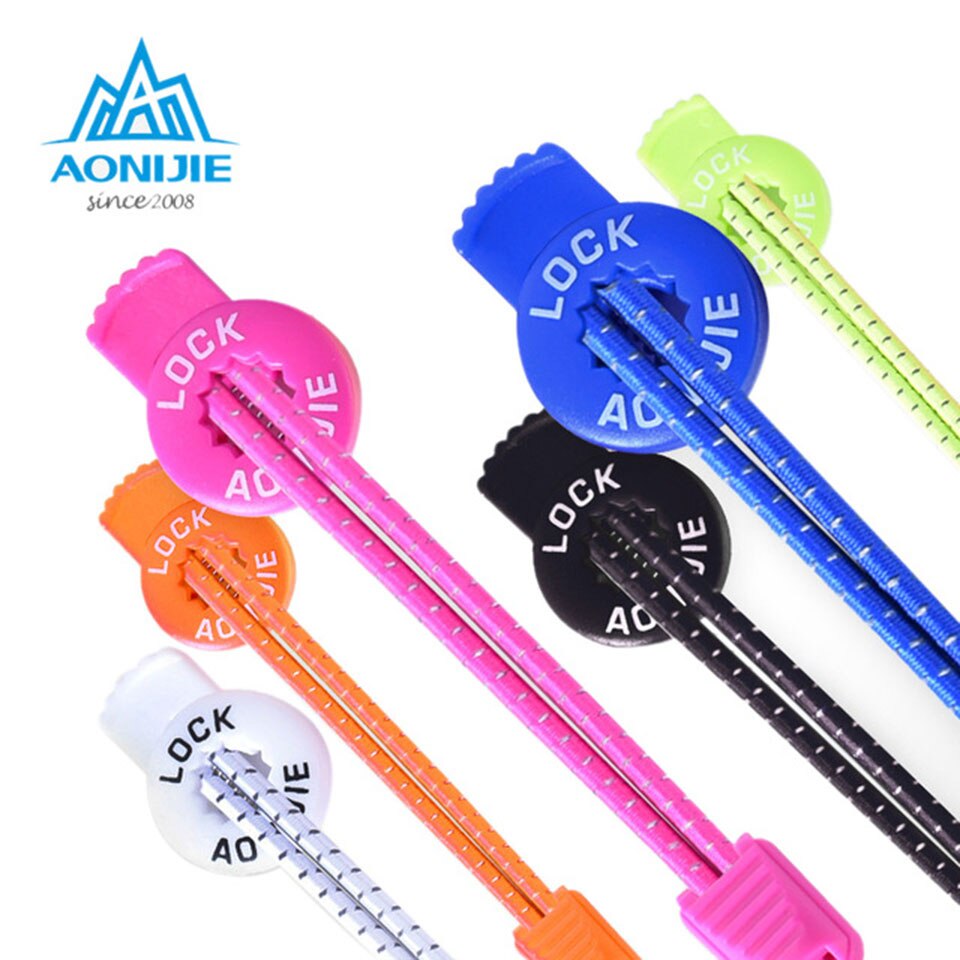 AONIJIE Convenient Quick 120cm Sports Reflective Shoelaces Visible Safty Lock Laces for Climbing Running Riding Hiking Cycling