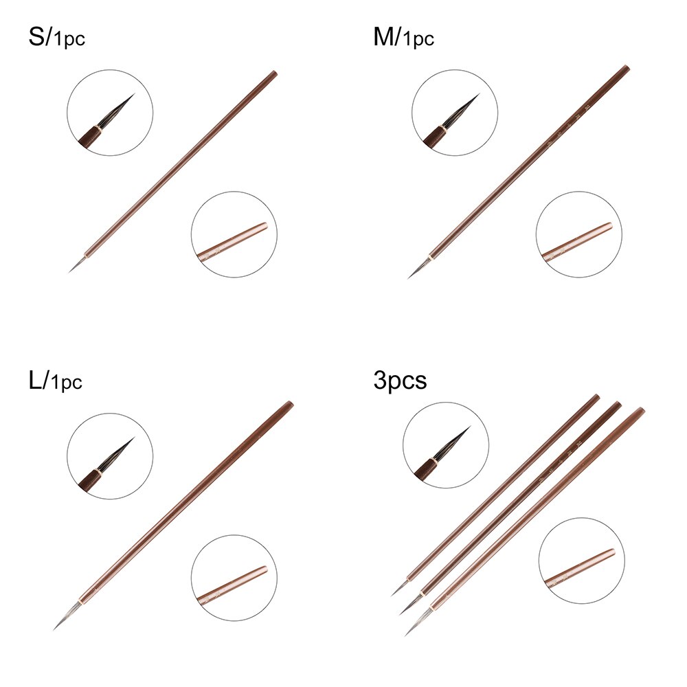 1/3PCS Watercolor Oil painting Hook Line Pen Nylon Hair Bamboo Paint Calligraphy Brushes Drawing Brush Drawing Art Supplies Tool