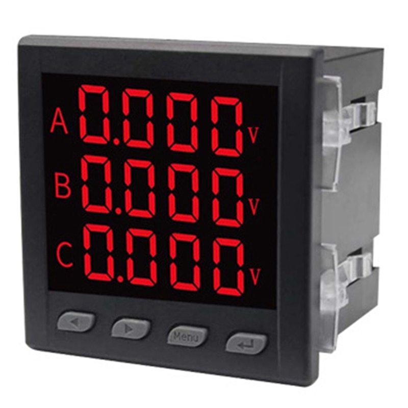 Digitale Drie-Fase Multifunctionele Spanning Stroom Meter Voltmeter Ampèremeter Smart Instrument: Default Title