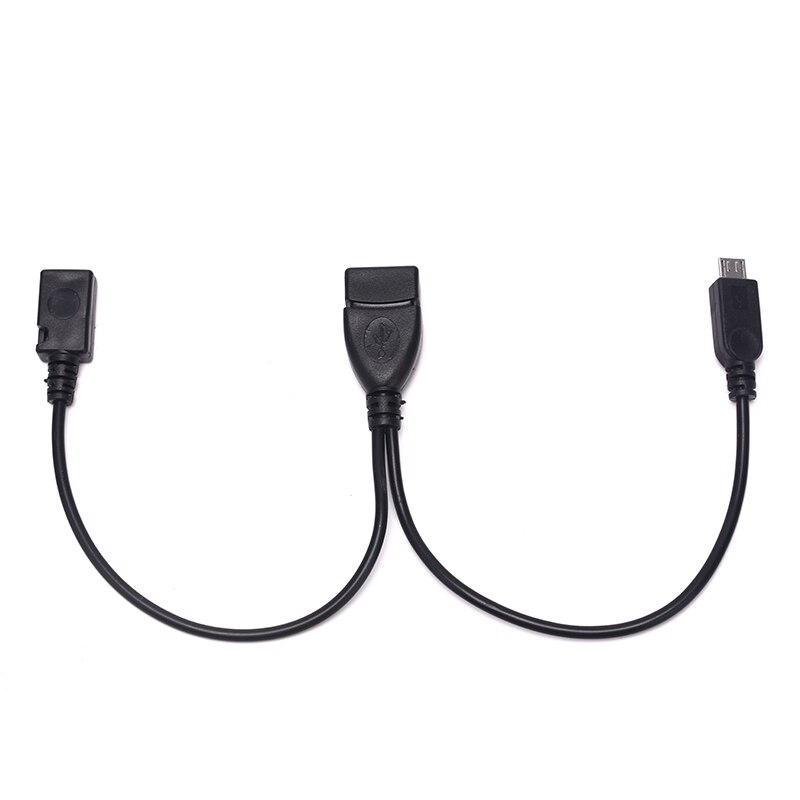 2 in 1 otg micro usb host power y splitter usb adapter naar micro 5 pin mannelijke vrouwelijke kabel