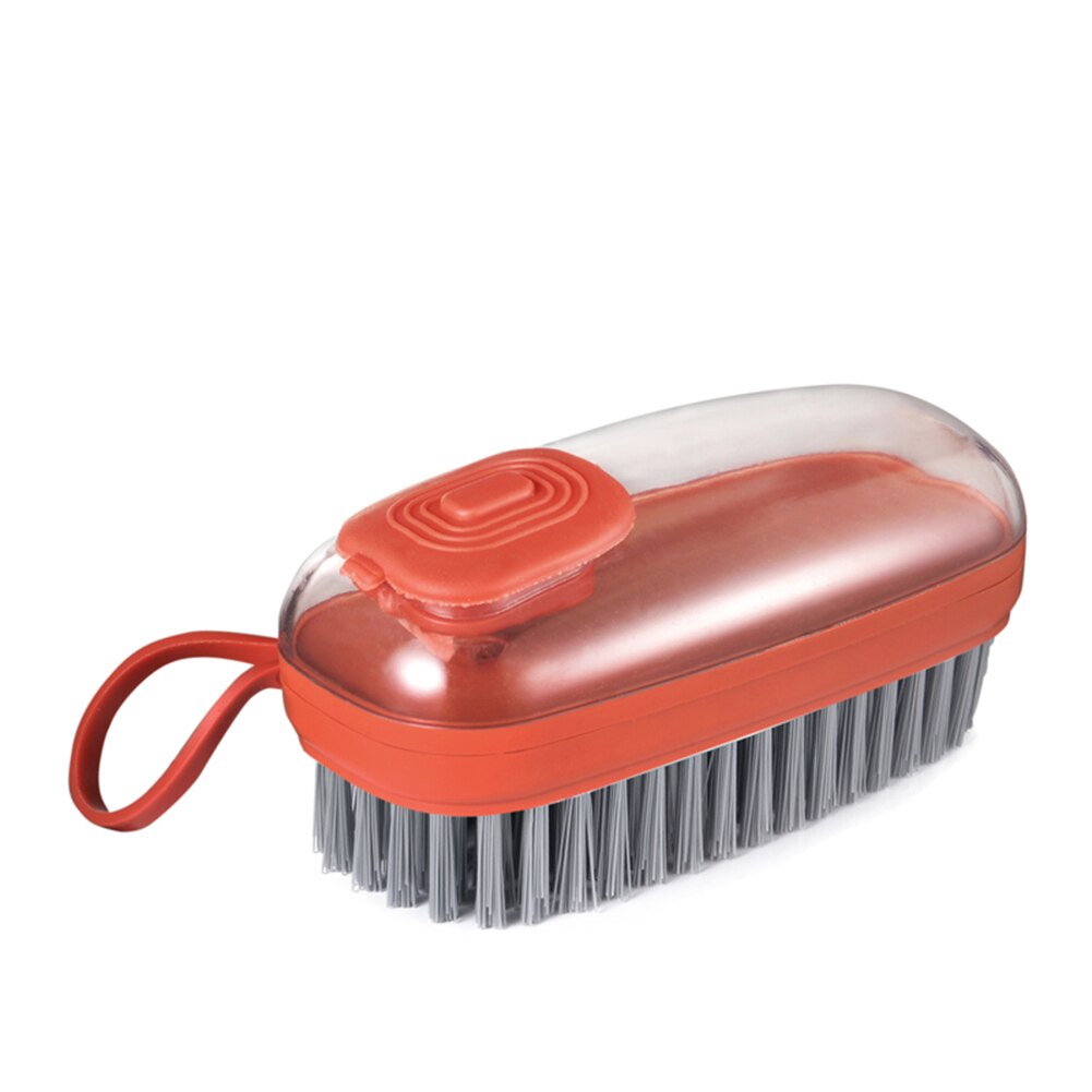 Multifunctionele Zeep Doseren Wassen Borstel Afwasborstel Schotel Scrubber Met Dispenser Schoonmaken Tool Keuken Accessoires:  Orange Single head