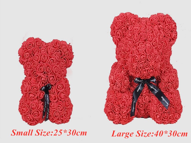 40cm with Heart Big Red Teddi Bear Rose Flower Puzzle Toys Artificial Decoration Christmas for Valentines