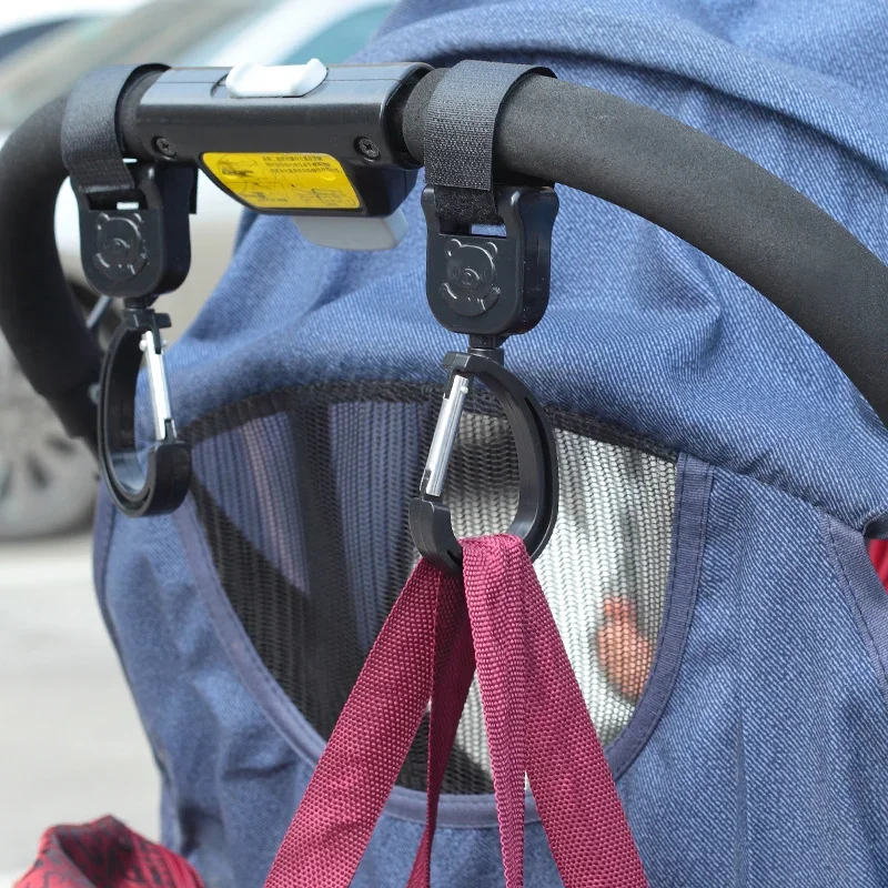 Crochets pour landau de bébé, sac suspendu rotatif à 360 degrés, organisateur de chariot, sac de rangement, cintre universel, accessoires de poussette d'extérieur