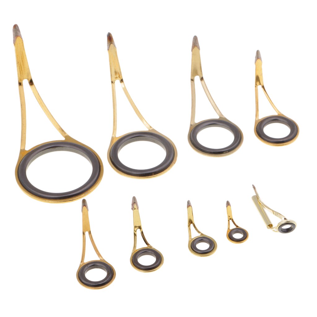 9 In 1 Rvs Hengel Gids Ring Tip Reparatie Staaf Kit Voor Eye Ring Hengel Tackle Building verschillende Maten