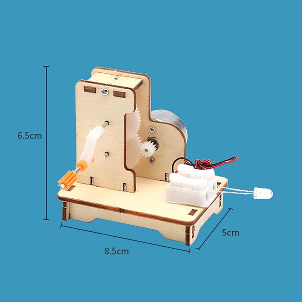 Generatore a manovella in legno fai-da-te studenti bambini scienza fisica giocattoli esercizio abilità pratica tecnologia di cognizione del colore