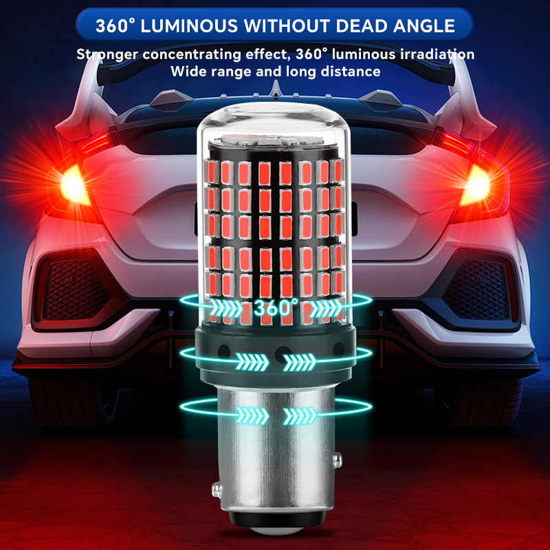 YiRui 2 uds 12-48V nuevas bombillas LED 144smd lámpara luz de señal de giro inverso BA15S P21W BAU15S PY21W 7440 W21W P21/5W 1157 BAY15D