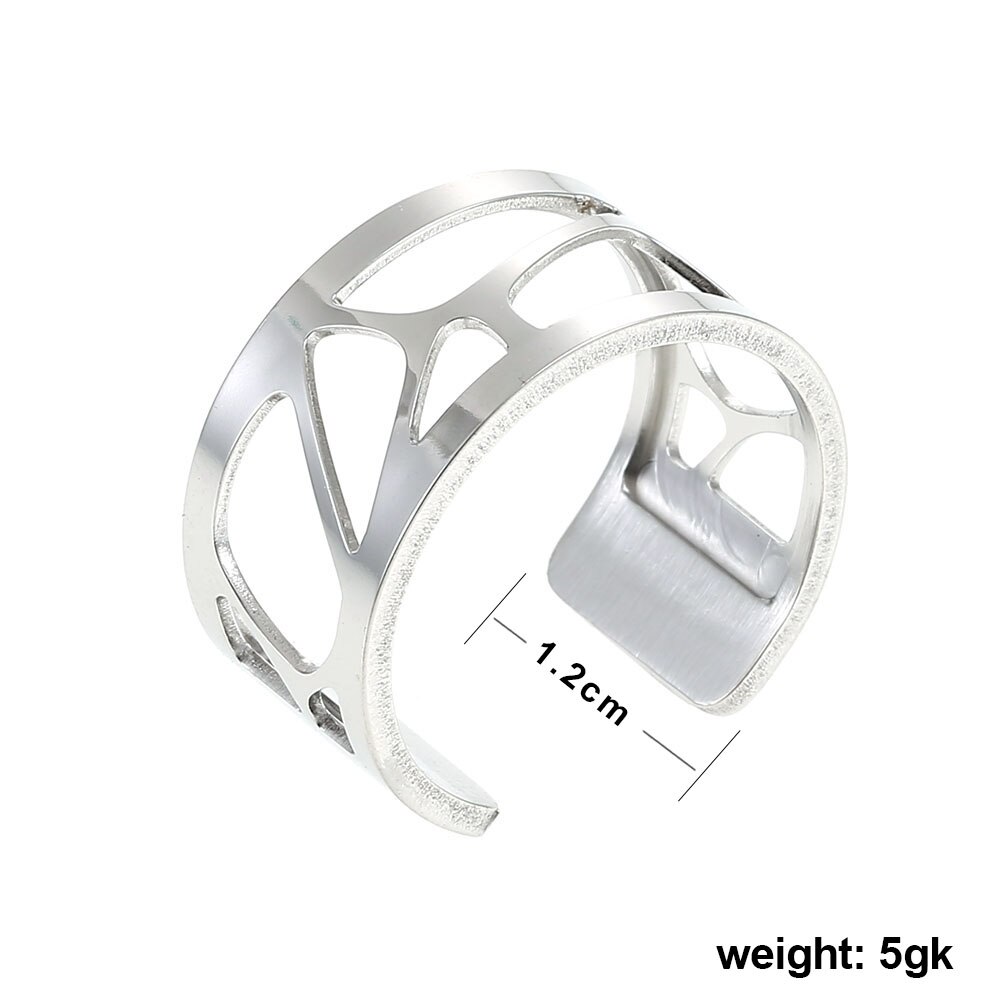 Cremo Open Resizable Rvs Ring Voor Vrouwen Verwisselbare Lederen Ring Bijoux Bagues Giet Femme Anillos: SR0024700