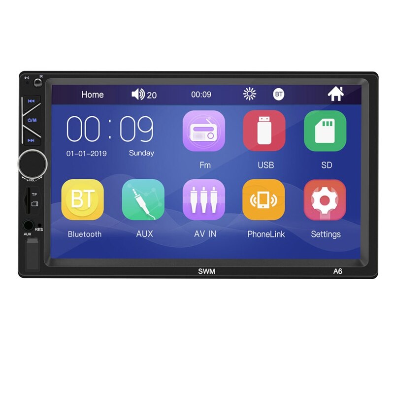 7 Inch Car Multifunction Player DVD MP5 Radio Bluetooth Player the Player Support AUX Function,Video Output