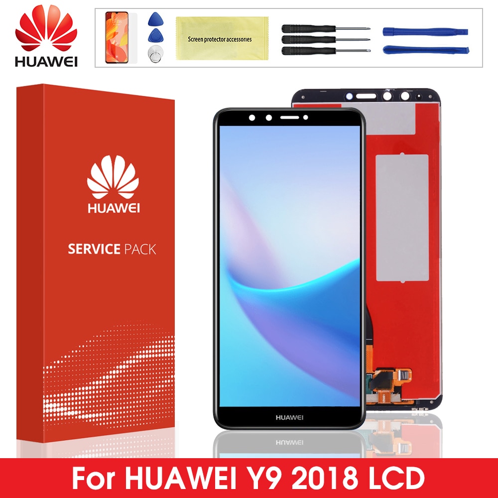 Lcd original para huawei y9 2018 lcd desfrutar de 8 mais fla l22 lx2 lx1 lx3 display touch screen digitador assembléia peças reposição