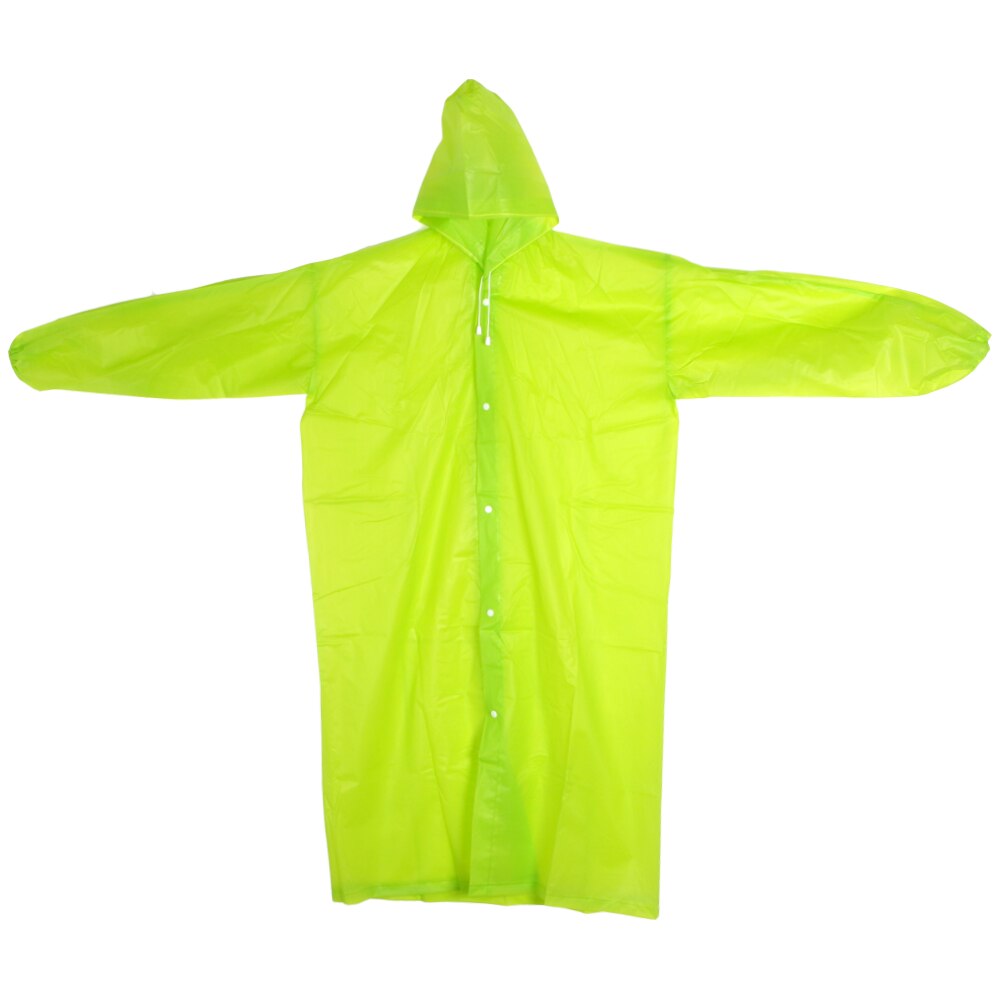 Hilife regnslag hætte ponchos regntøj elastiske manchetter eva gennemsigtig vandtæt regnfrakke kvinder mænd udendørs rejser camping: Grøn